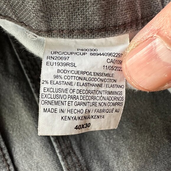 Dickies Pants Mens 40x29 High Rise Carpenter Straight Leg Grey Canvas - Picture 5 of 13